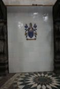 Large Tile set with Coat of Arms Prueterita Clabis Futuri H170X115