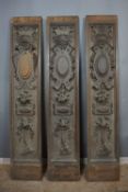 Serie of decorative panels in wood from the mass sculpted 19th H155x30