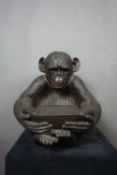 Image in bronze, sitting monkey H48x45