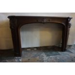 Fireplace in wood 19th H110x185x40