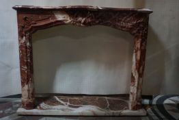 Fireplace in Rose Marble 19th H117x145x44