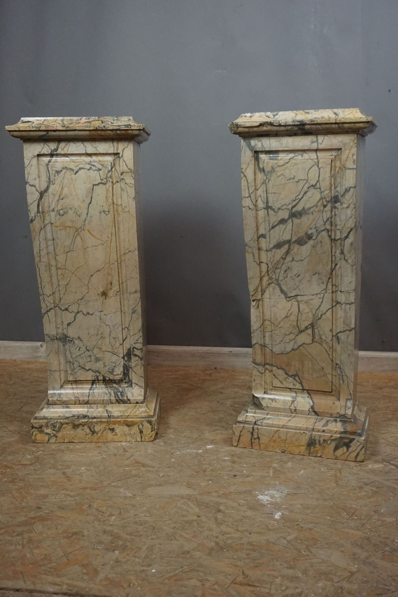 Couple of Marble Soccles (Restorations) 19th H80x32x27