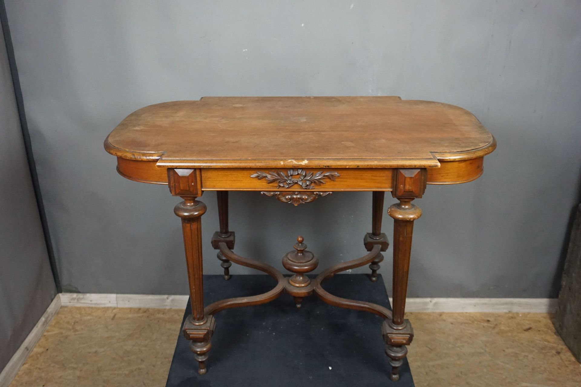 Table with sculpted frame Style Empire 19th H76x68x115 - Image 2 of 3