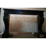 Fireplace in black marble of Mazy with lion claws 19th H105x157x35