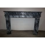 Fireplace in gray marble 19th H102x146x38