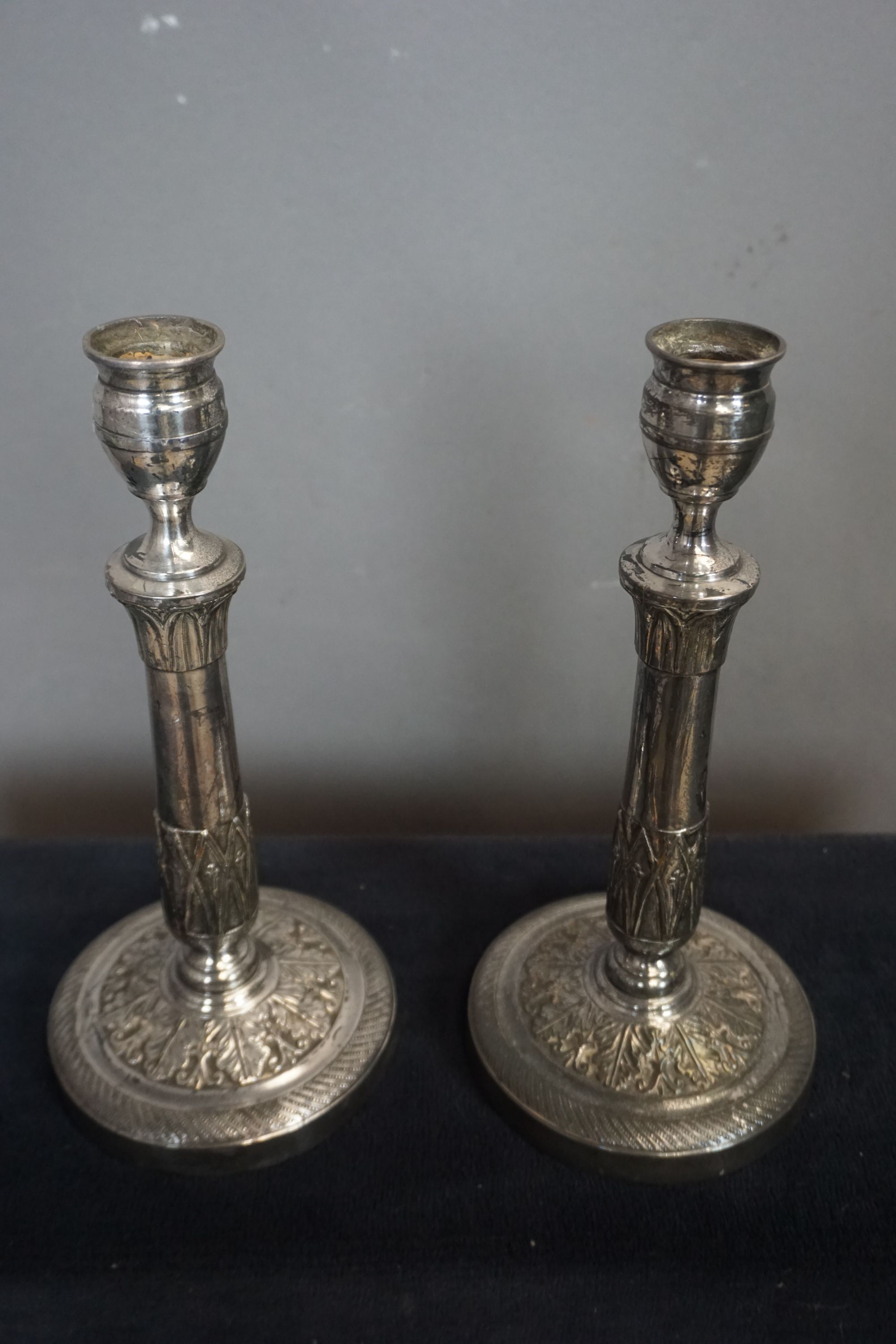 Couple of candlesticks in silver H28 19th - Image 3 of 3