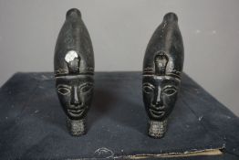 Oriental, couple heads in marble H17