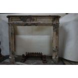 Fireplace in Marble de Saracolin 19th H123x140x50