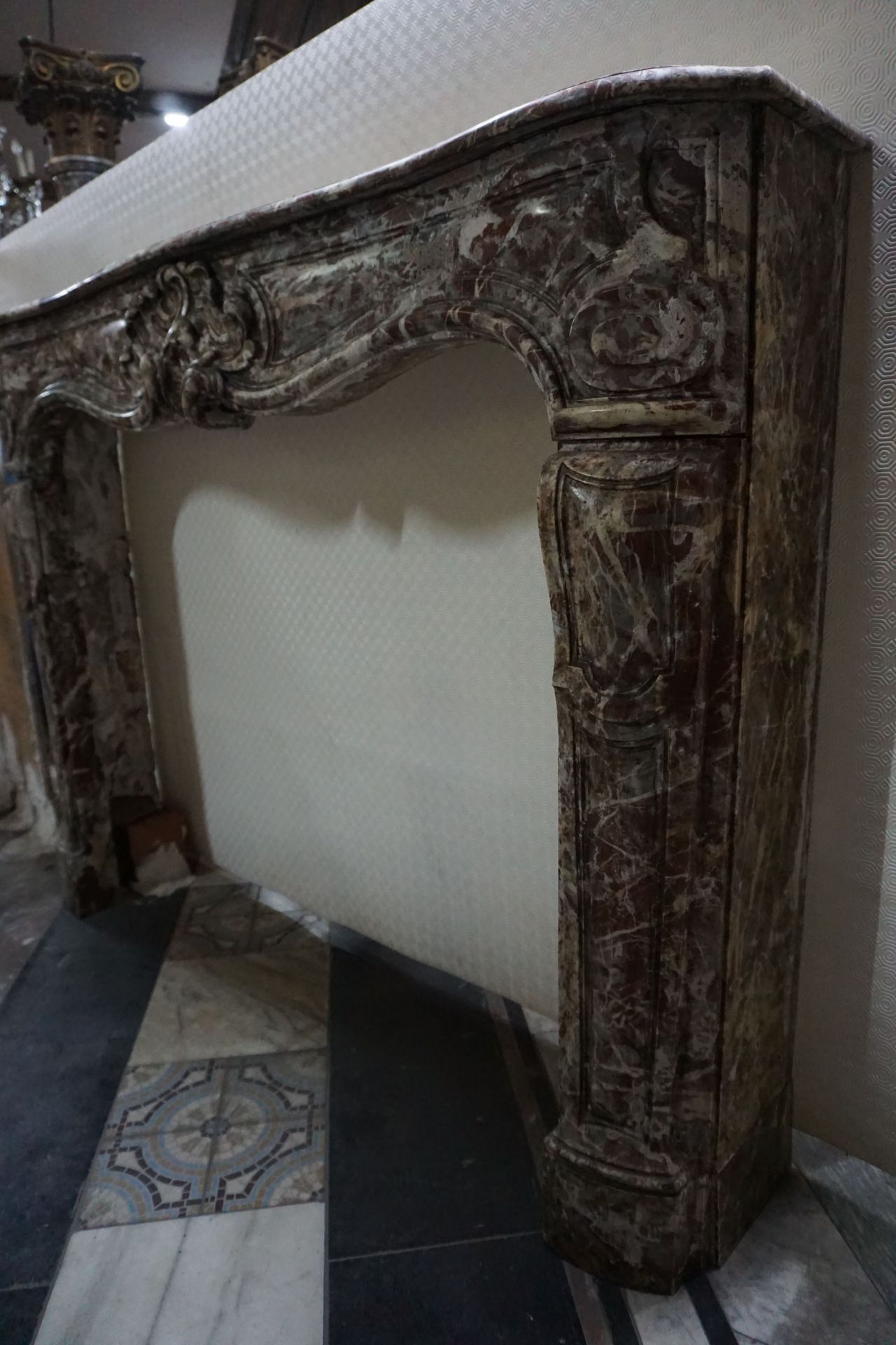 Fireplace in Marble Rouge de Rance H112X150X30 - Image 3 of 3