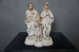 Image in plaster, holy family H43X31 family