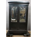 Neo-gothic, two-door cupboard with integrated mirrors H193x113x42