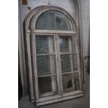 Series of 5 curved windows in wood H250X135