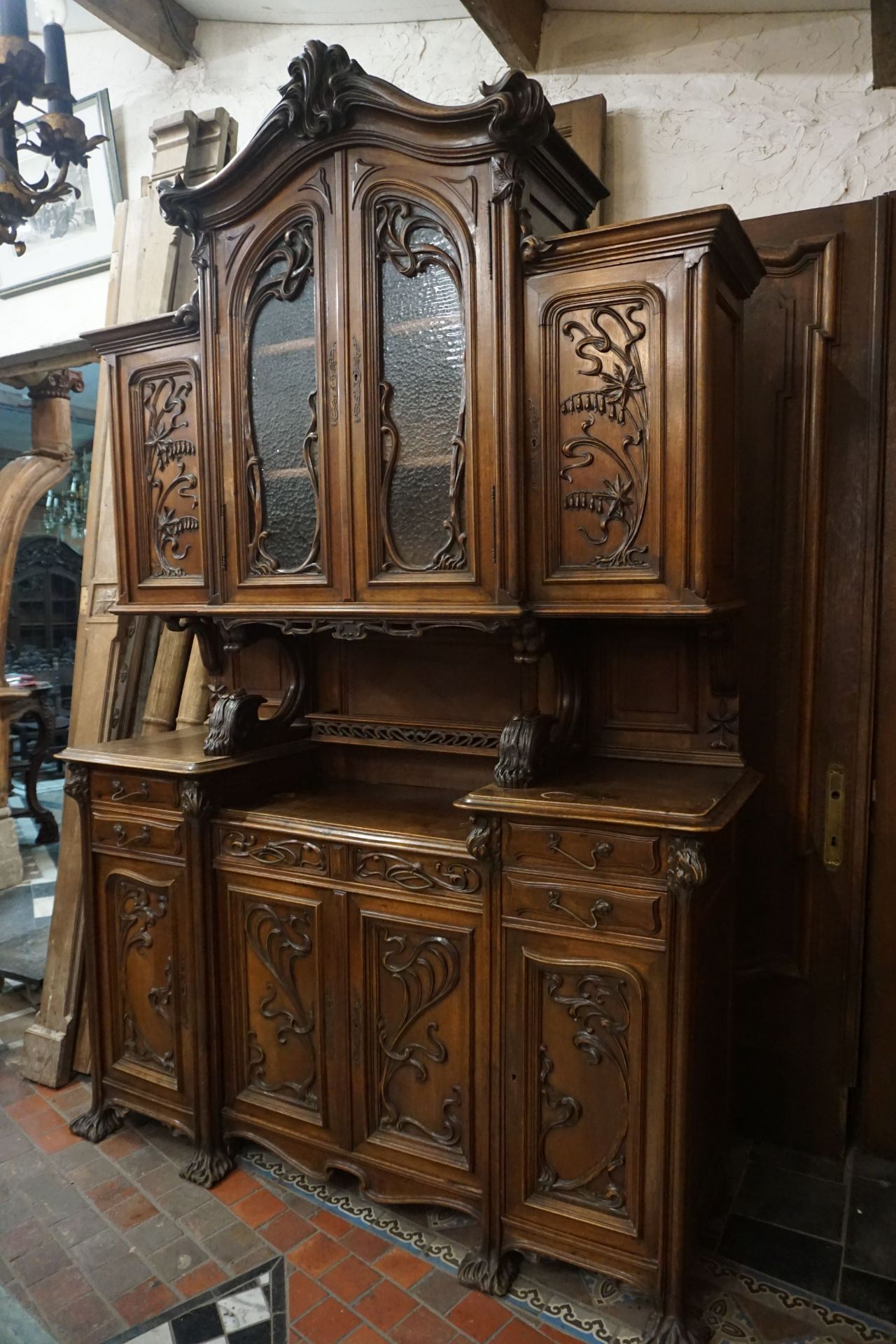 Exceptional Art Nouveau Furniture 19th H265X170X59