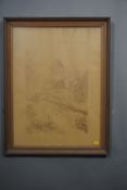 Signed engraving in frame H80x62