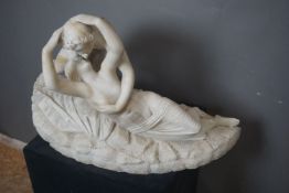 Sculpture in white marble (1909) signed H43x74