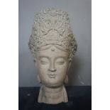 Indian, bust in stone H51