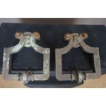 Couple cast iron handles for in fireplace H26x22
