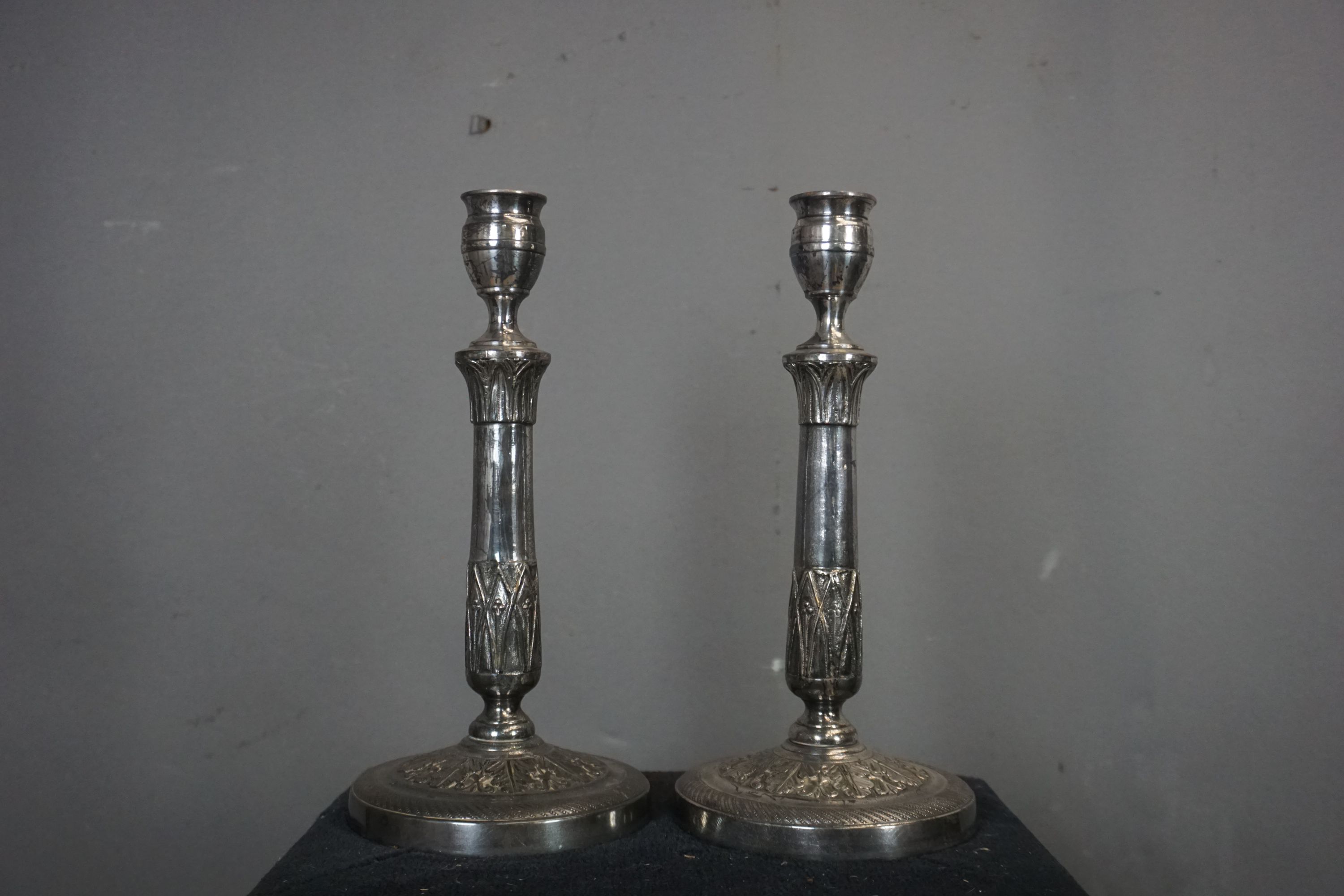 Couple of candlesticks in silver H28 19th - Image 2 of 3