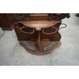 Coat rack furniture in wood, Art Nouveau H270x145x55