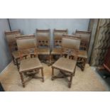 Neo-gothic, serie of seats in wood and leather H105