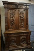 Exceptional hunting cabinet with special decoration 19th H260x155