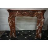 Fireplace in Rose Marble 19th H111x144x30