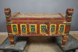 Suitcase in wood, Indian, H62X87X42