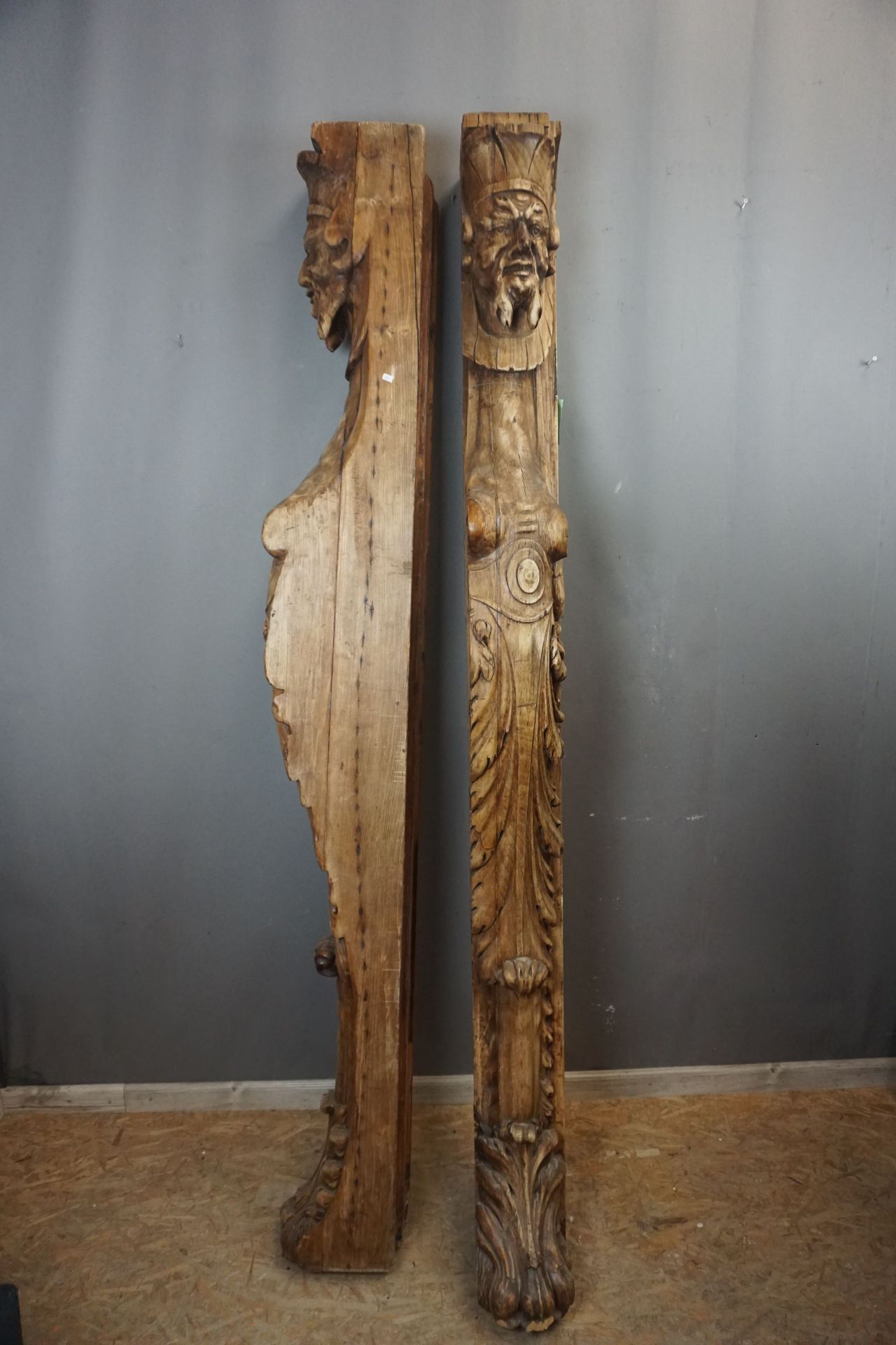 Couple of Kariatides in wood 19th H210x17x18 - Bild 3 aus 3