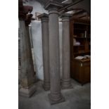 Lot of gray columns in marble 19th h212x33x33