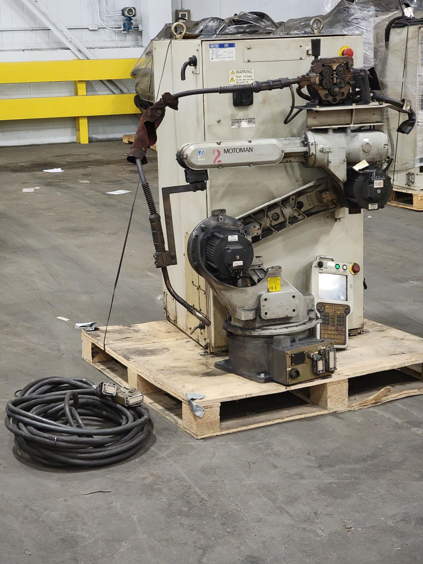 Motoman HP6 Robot (s/n RH9520-5914-2) w/ MIG Gun, Hitachi Wire Feed, NX 100/ HP6, Teach Pendant - Image 19 of 22