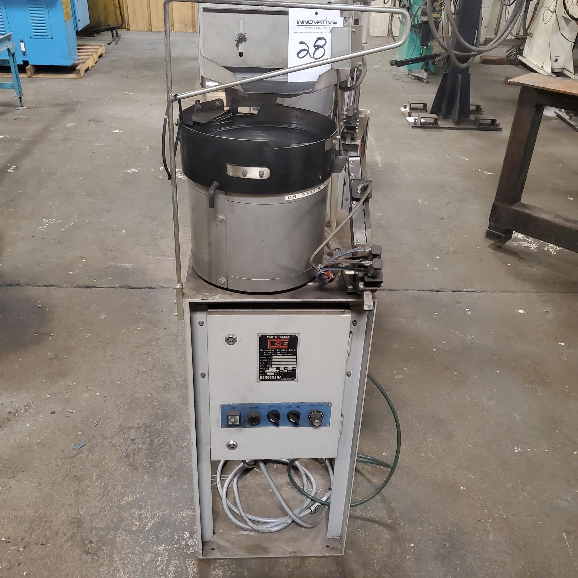 Dengensha Vibratory Parts Feeder Model AF-VNS-S6-DLH w/ 12" Vibratory Feeder Bowl Type DG-VB1, 110