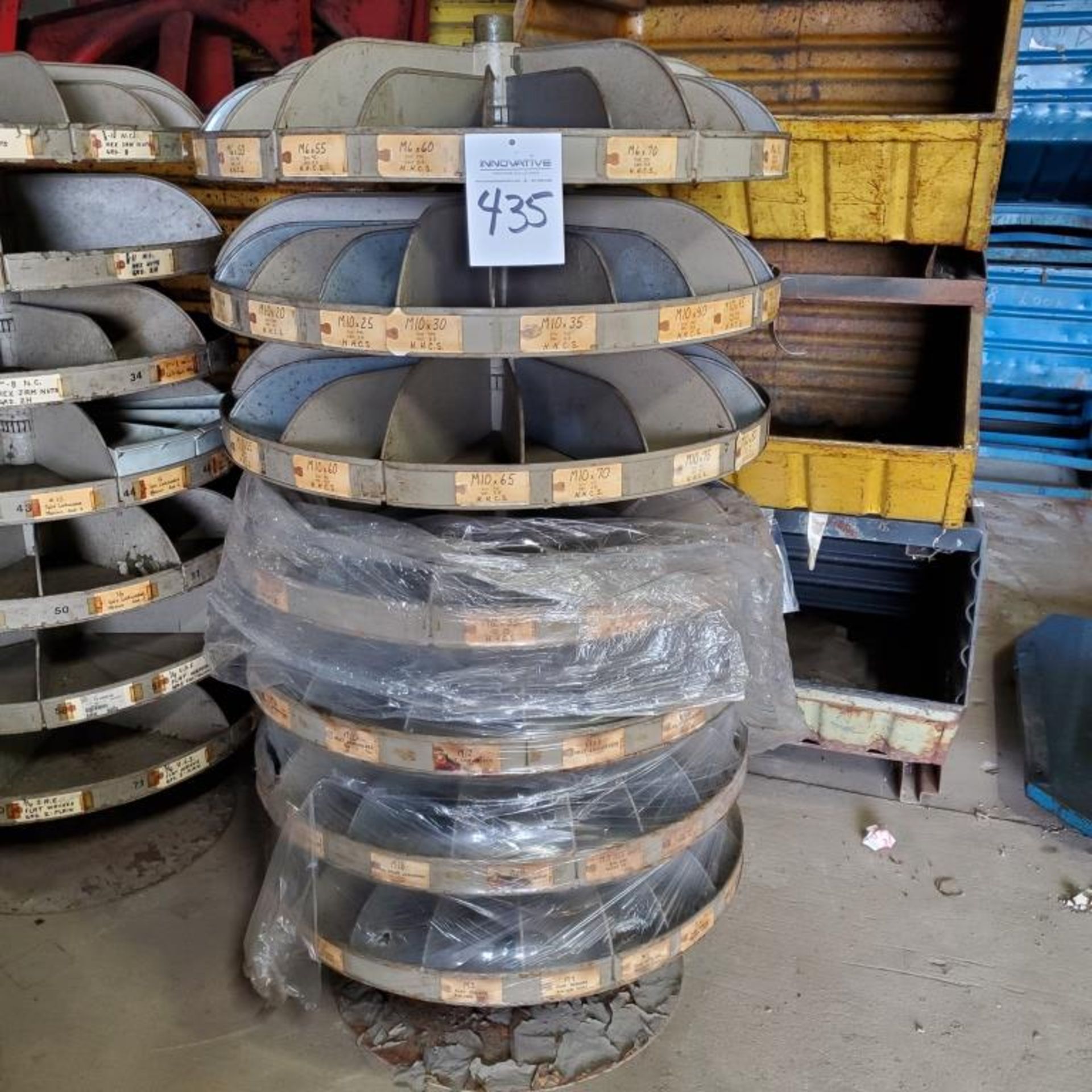 Rotary Parts Bin 34" Diameter, 5' 6" High, Loading Fee $10