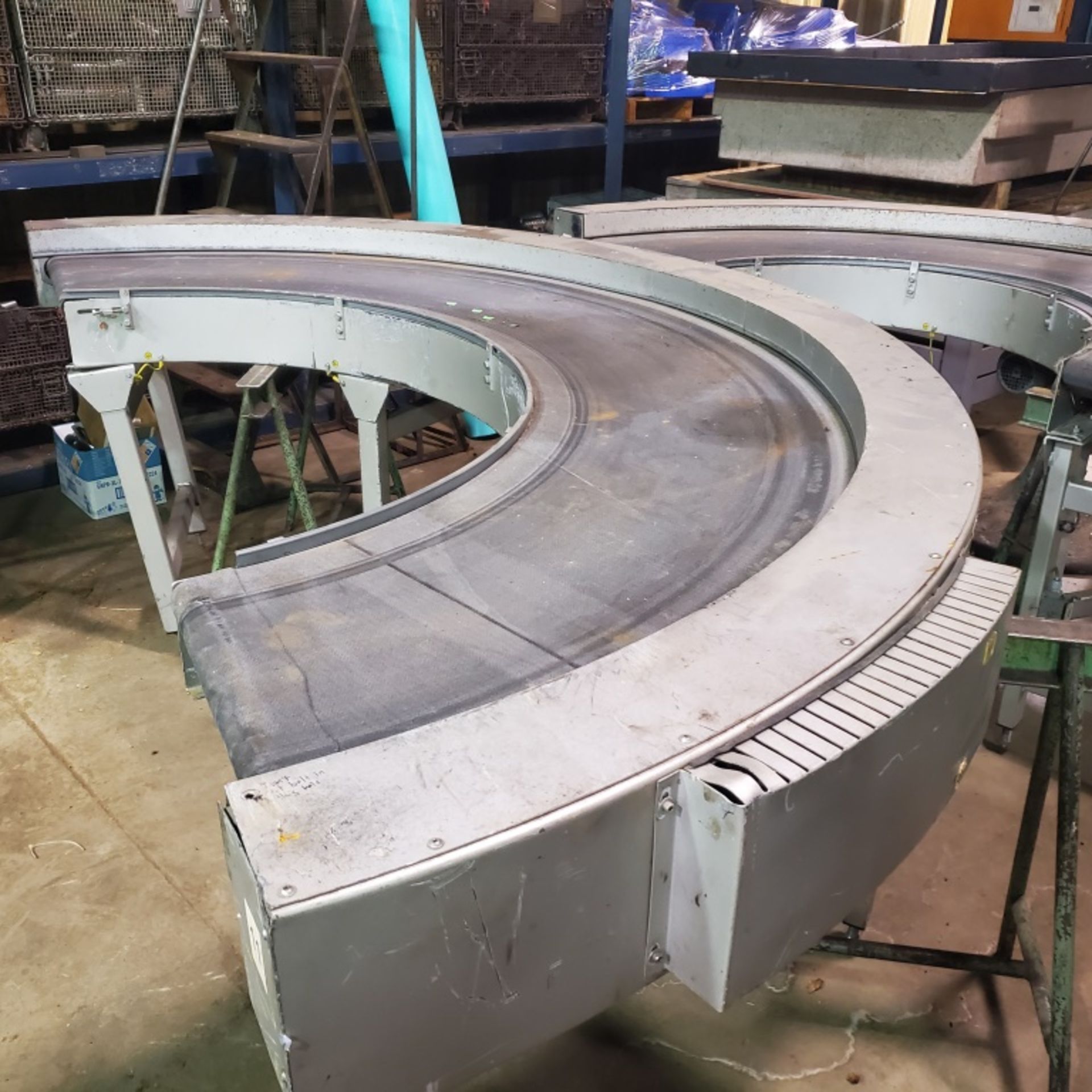 (2) 19" Curved Power Conveyor Sections, 9'2" Wide x 5' Deep, 7' 6" x 4' 6" Deep, 36" High - Image 3 of 3