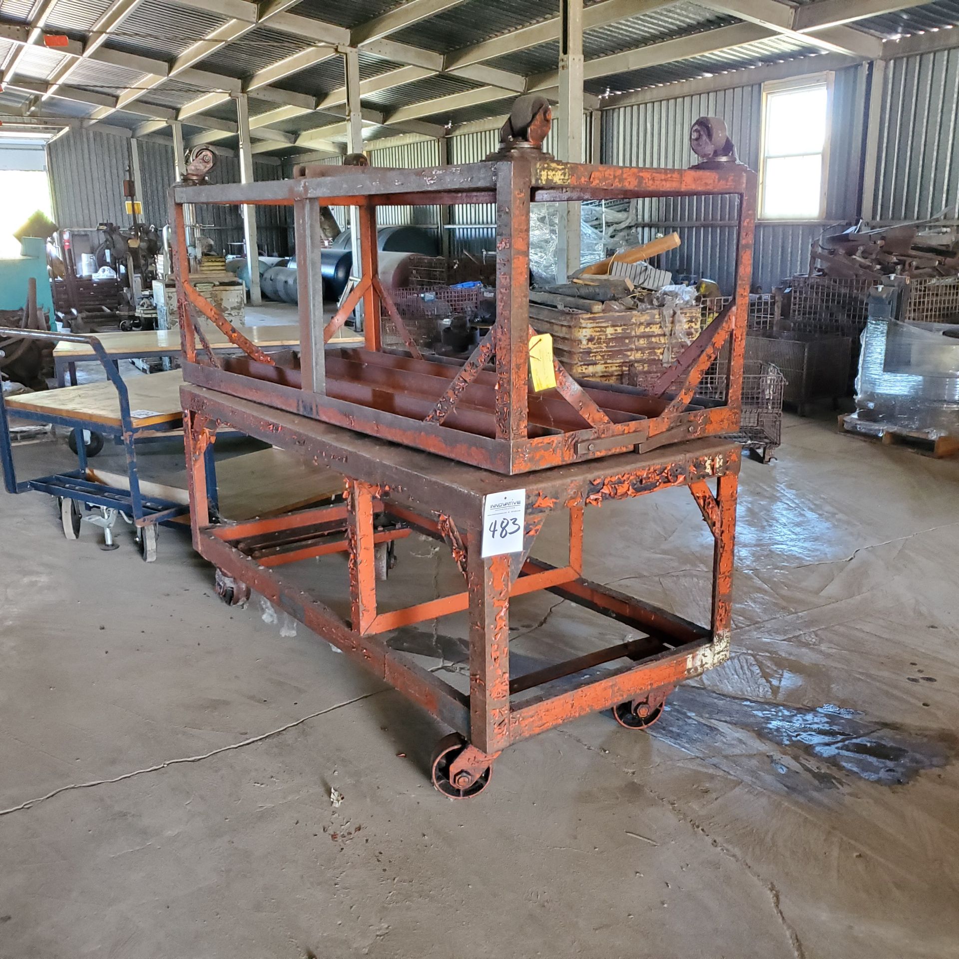 (2) Steel Carts 72" x 32" x 32" High