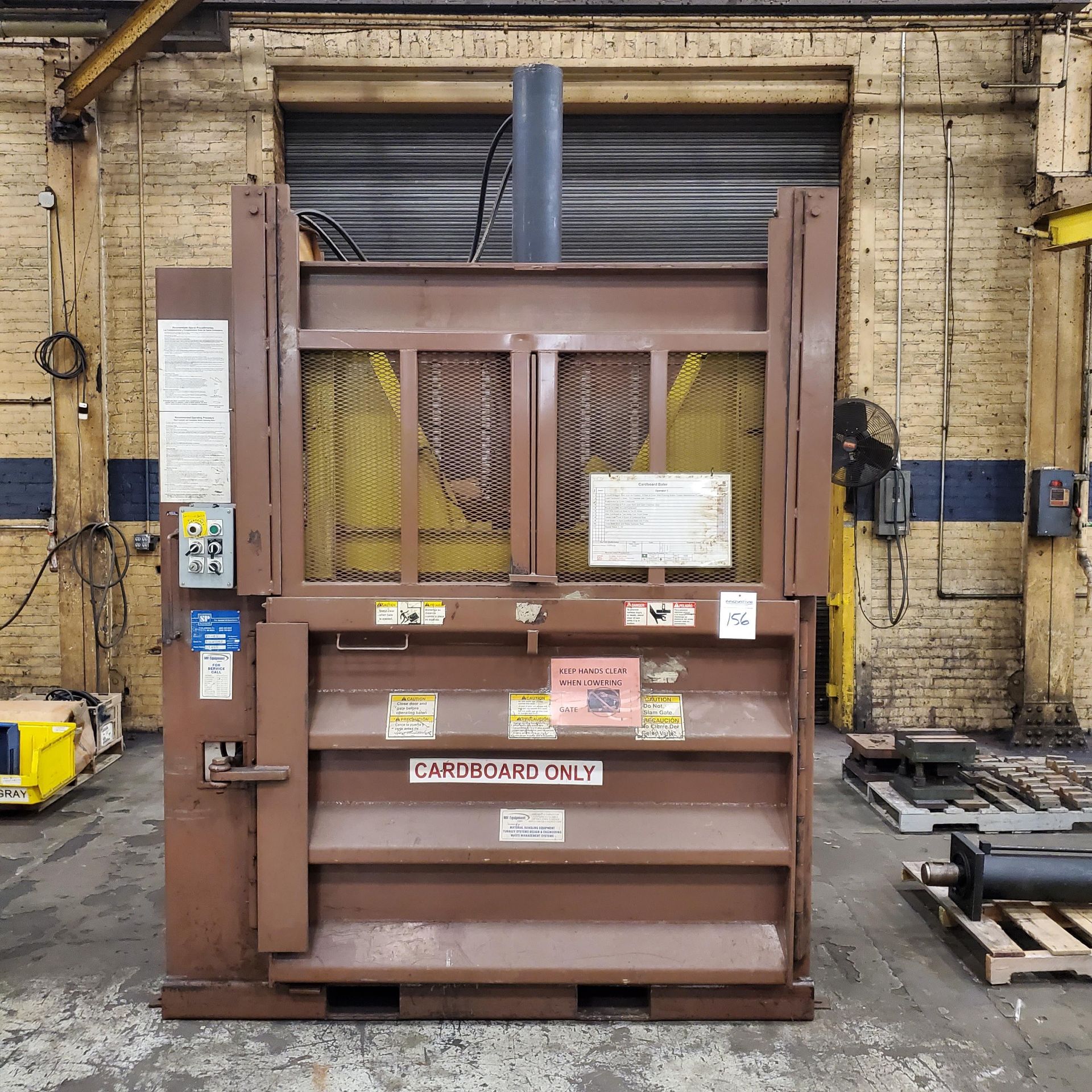 SP Industries Model VB-60 Cardboard Baler 60" x 30", (needs motor) w/spare Reconditioned Hydraulic