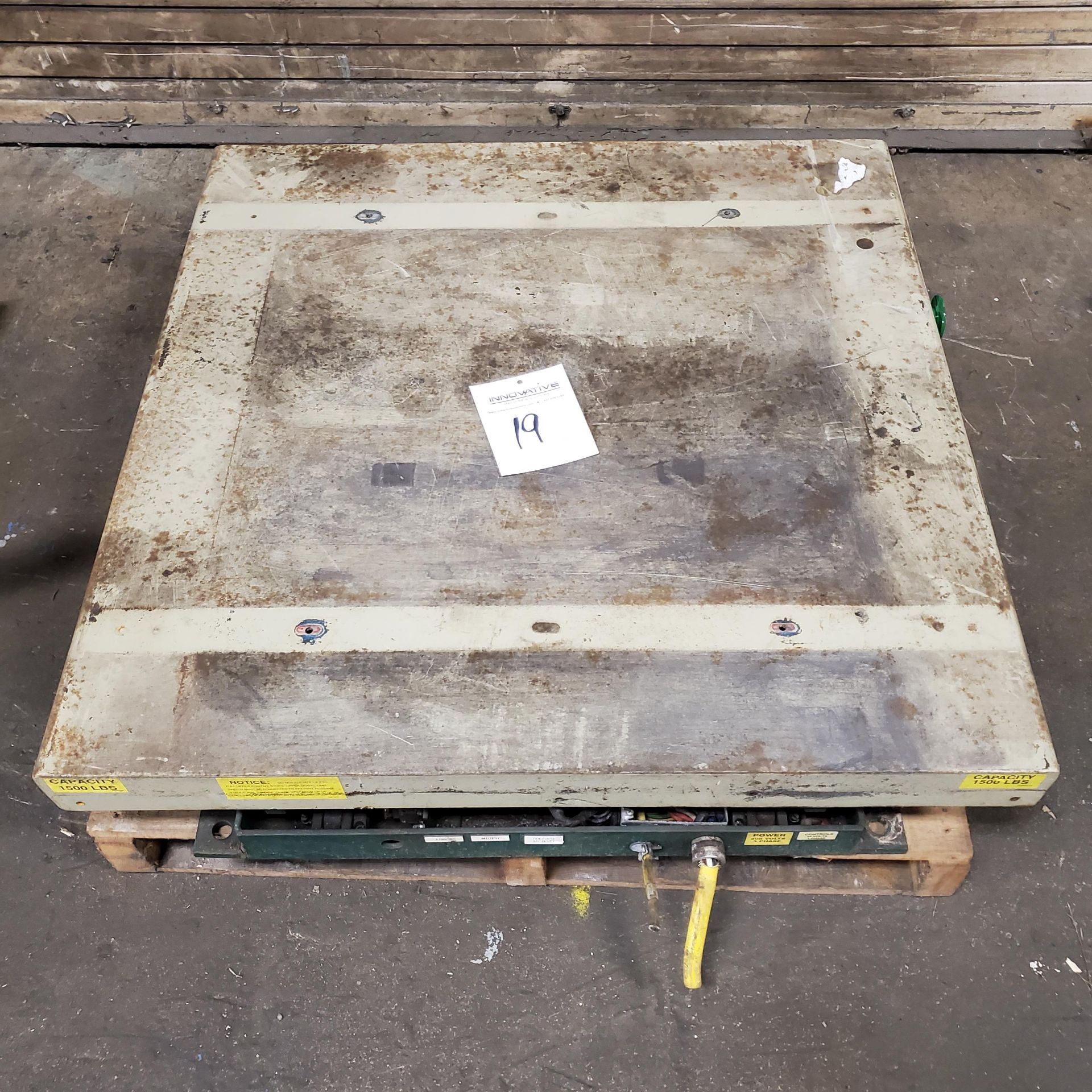 Southworth 1,500 lb. Pneumatic Lift Table, 36" Square, Loading Fee $10