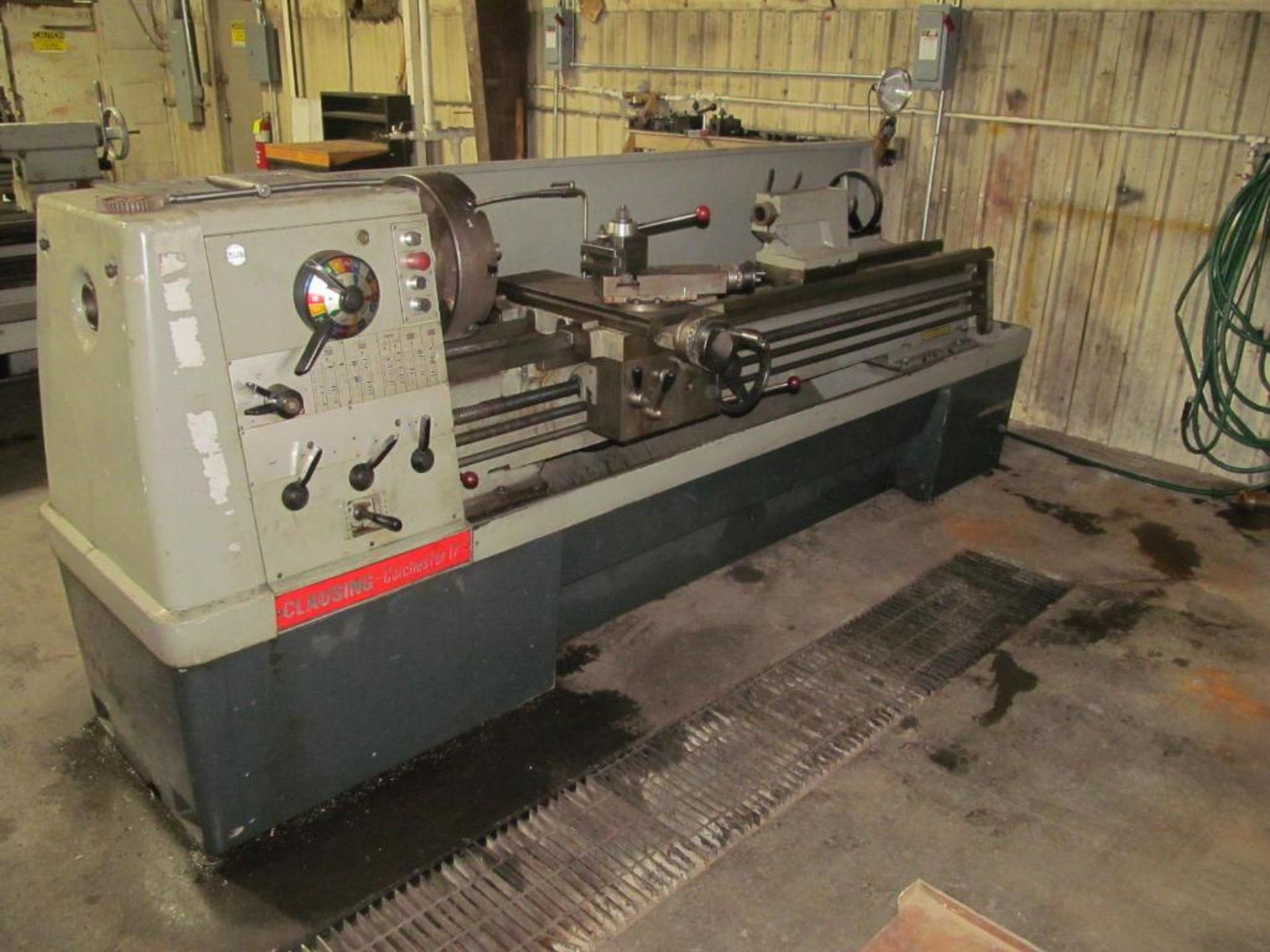 Clausing Colchester 17" x 75" Engine Lathe, S/N 7/0221/16445DD, 3" Spindle Hole, 20 to 1600-RPM, wit