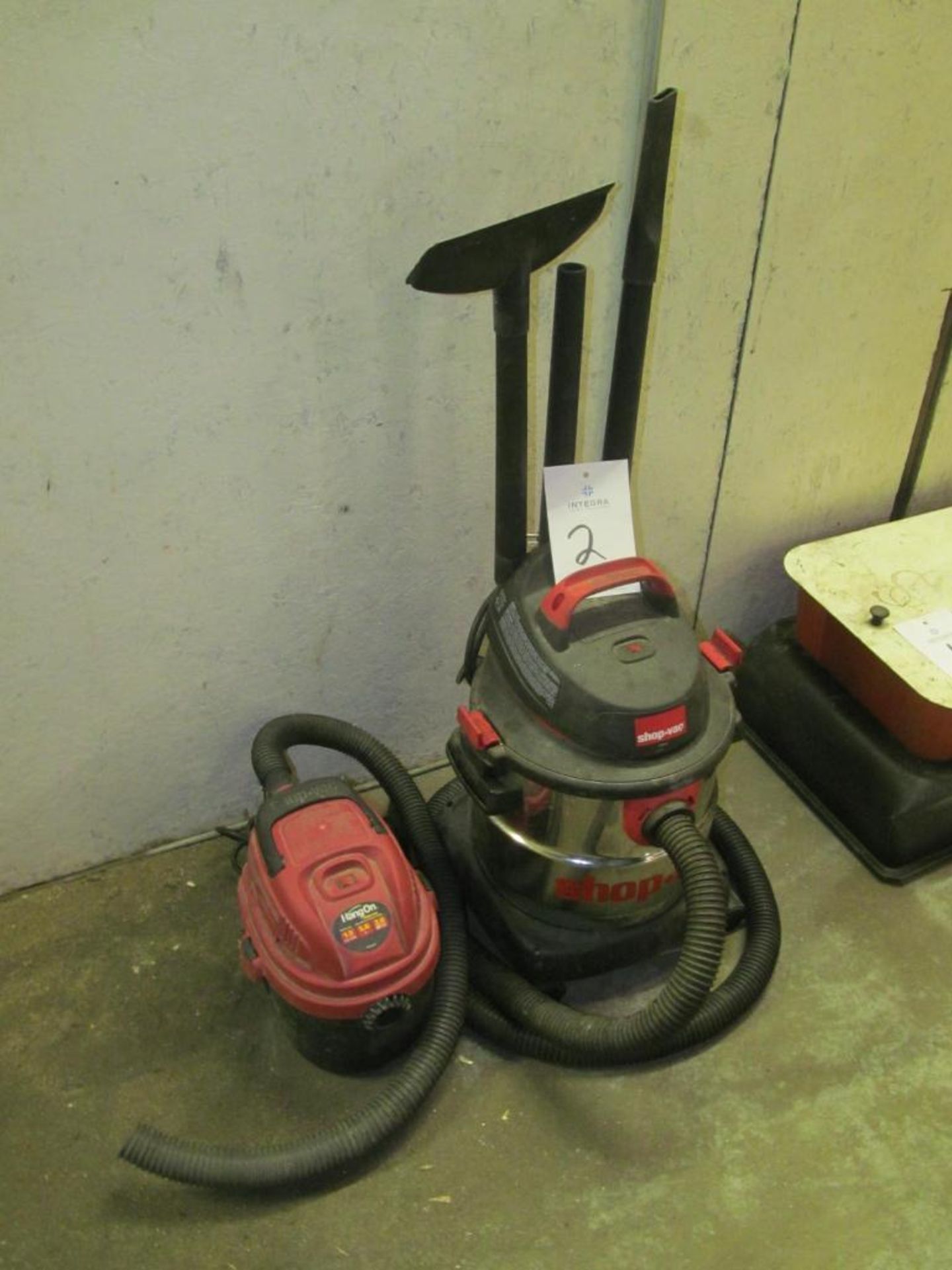 (2) Shop-Vac Wet/Dry Vacuums, (1) #SS11-450, (1) 1.5 Gal. Hang On (Building A)