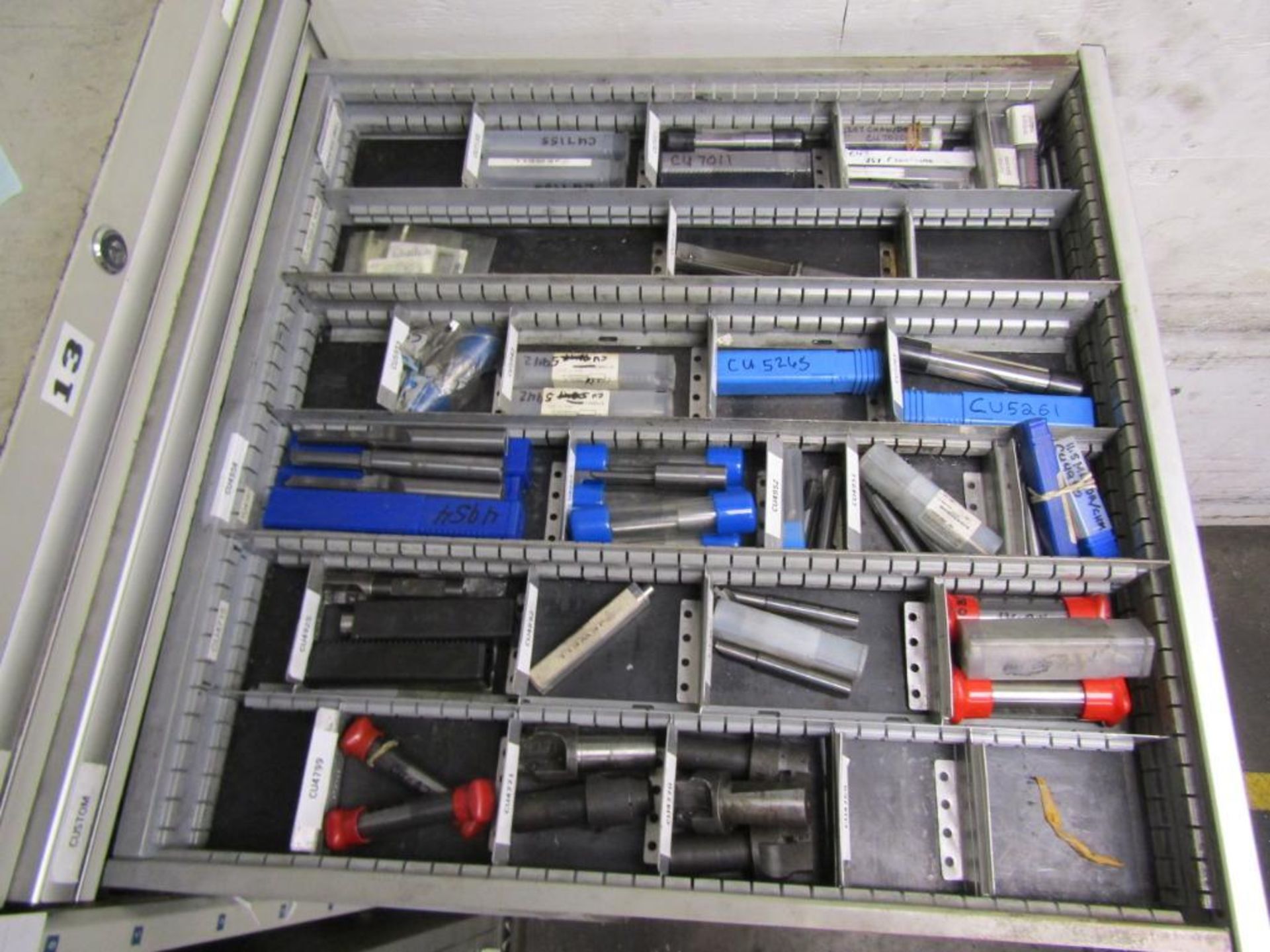 13-Drawer Heavy Duty Parts Cabinet; with Remaining Contents to Include Custom Tooling, Taps, Endmill - Image 4 of 9