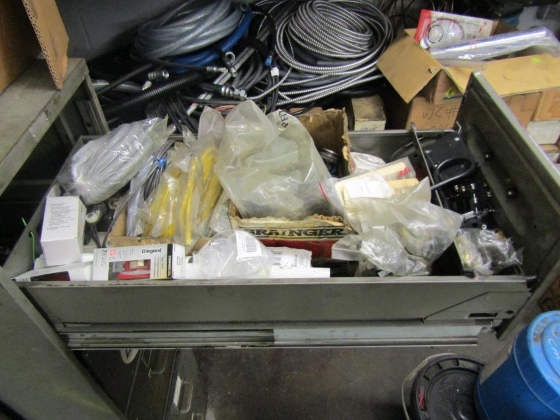 5-Drawer Filing Cabinet; with Contents of Electrical Supplies, to Include Wire, Switches, Contacts, - Image 2 of 6