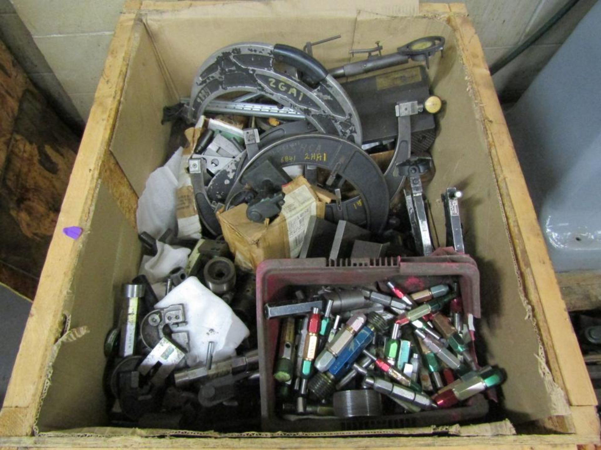 Crate of Inspection Equipment; to Include Plug Gages, Thread Gages, Indicator Stands, Snap Check Gag - Image 2 of 2