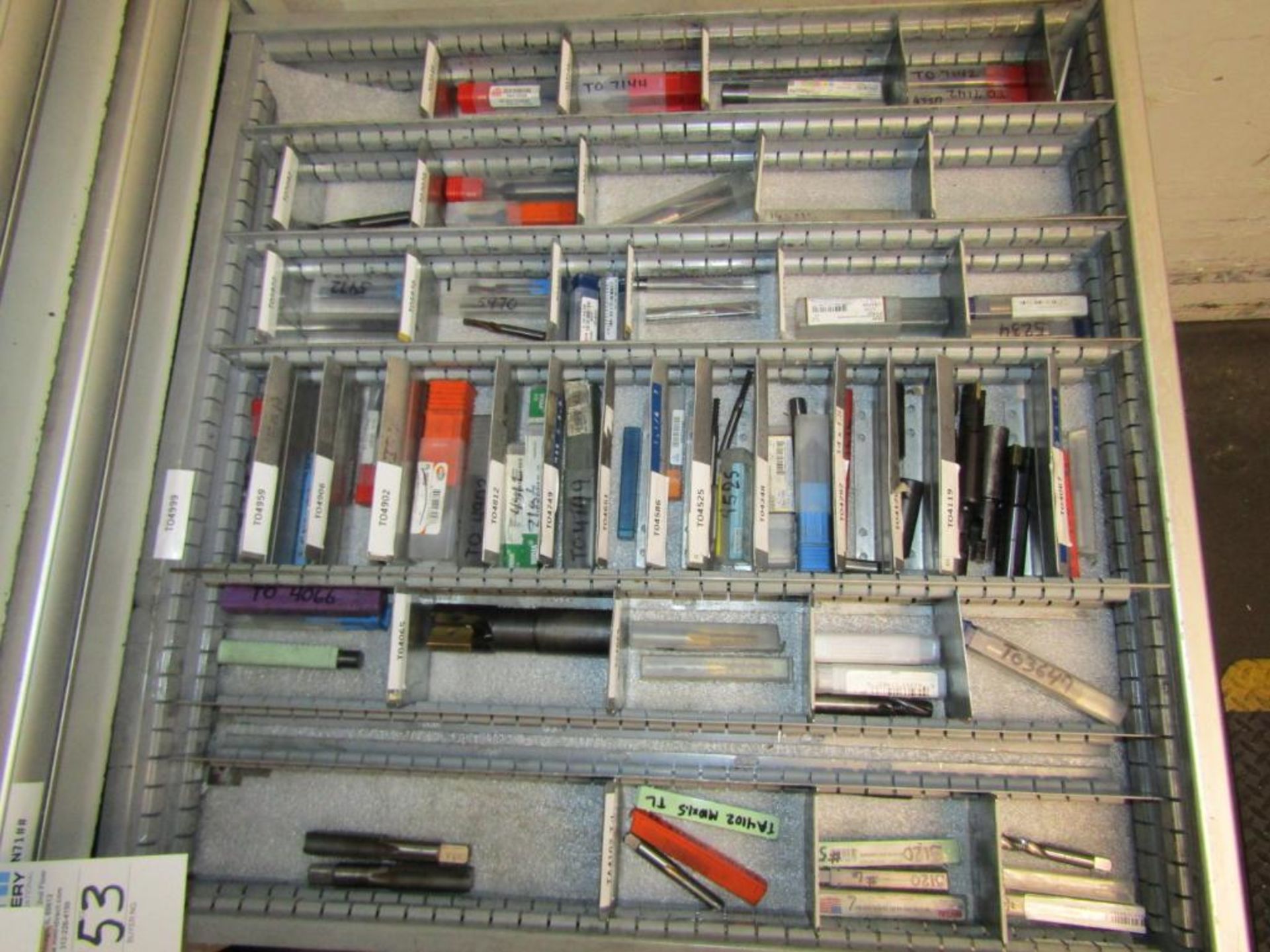 13-Drawer Heavy Duty Parts Cabinet; with Remaining Contents to Include Custom Tooling, Taps, Endmill - Image 5 of 9