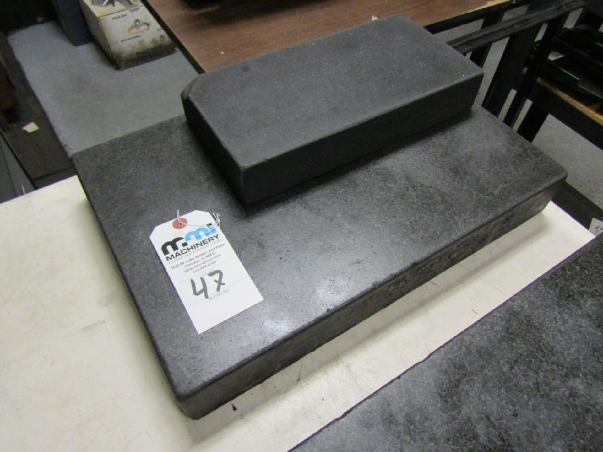 Granite Surface Plates; (1) 18"L x 12"W x 3"T and (1) 12"L x 6"W x 2"T