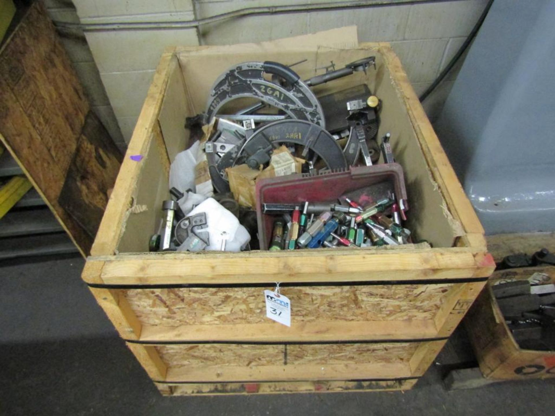 Crate of Inspection Equipment; to Include Plug Gages, Thread Gages, Indicator Stands, Snap Check Gag