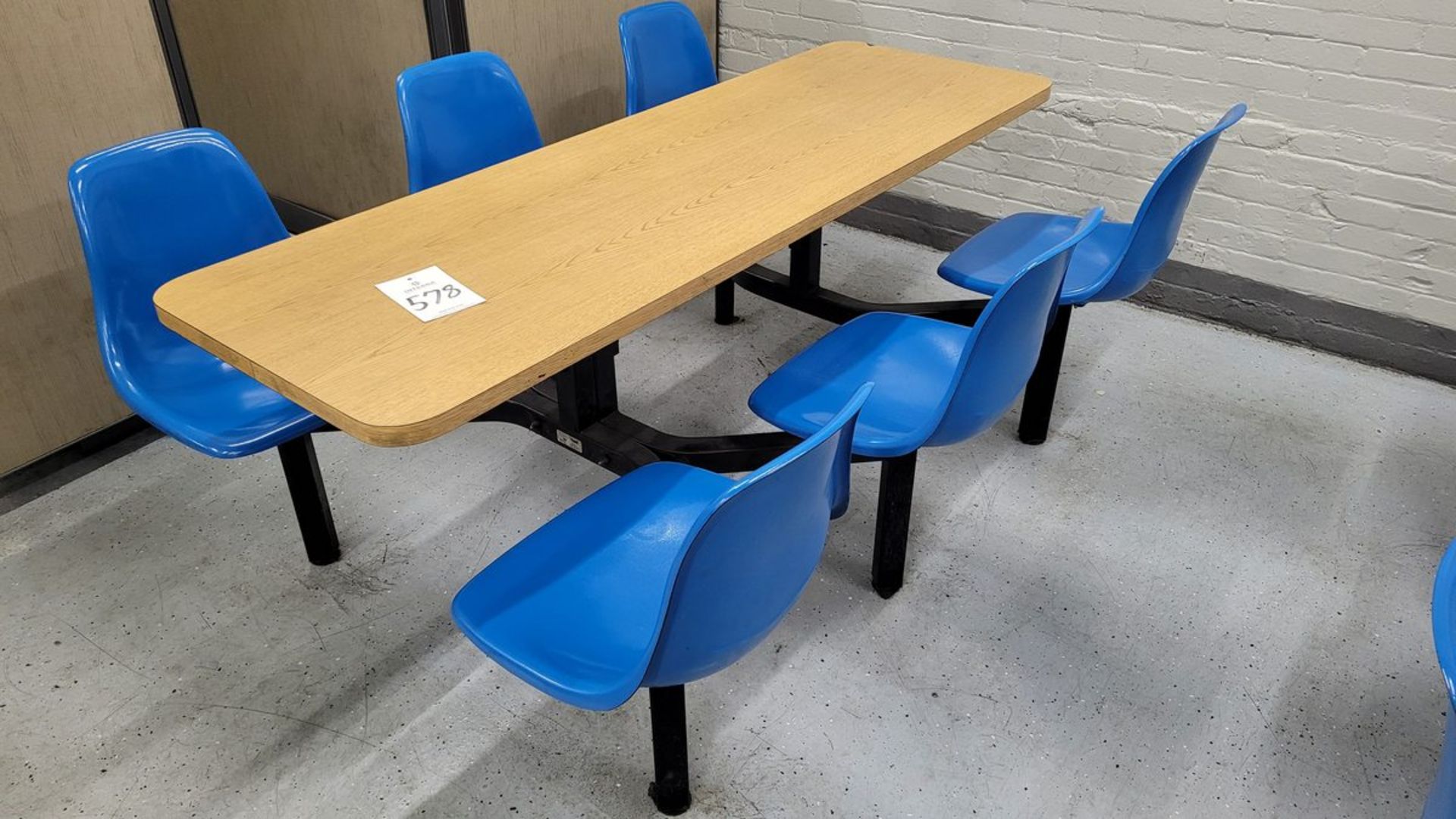 Cafeteria Table, 72" x 24" with (6) Swivel Seats