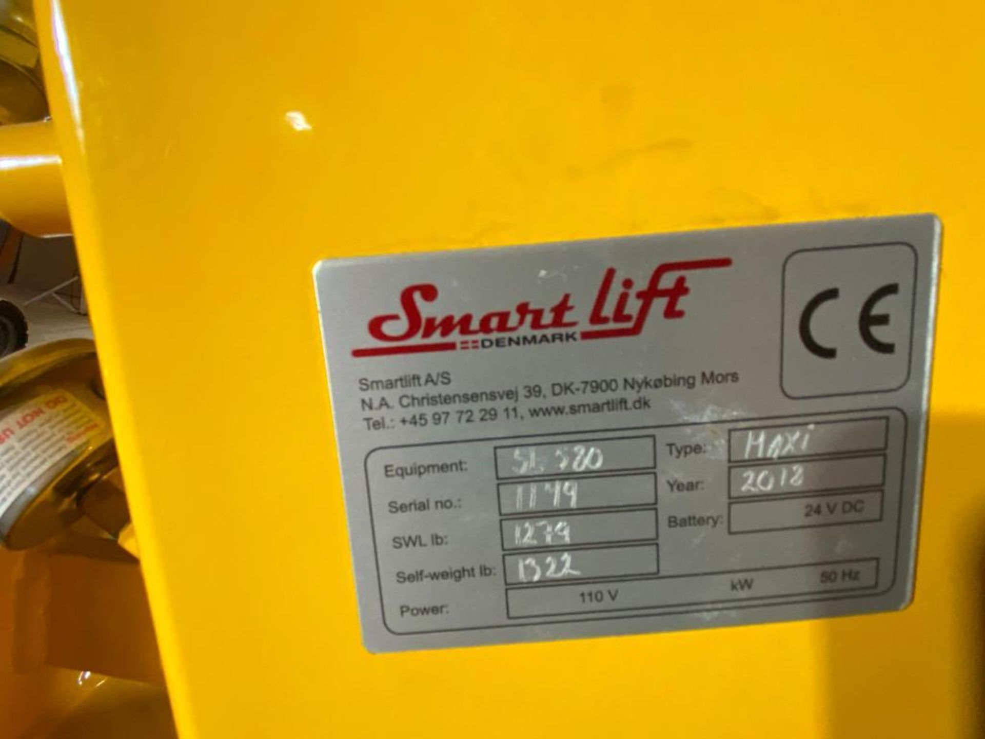 Smart Lift SL 580 Maxi Indoor Panel Lift (S/N 1149, Year 2019), with 1,323 Lb. Lift, 39" Reach, - Image 10 of 10