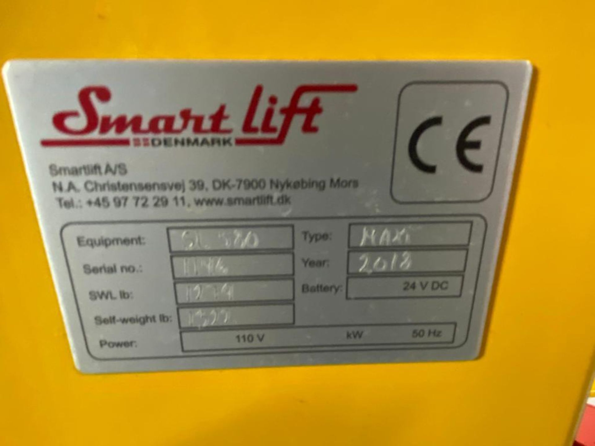 Smart Lift SL 580 Maxi Indoor Panel Lift (S/N 1146, Year 2019), with 1,323 Lb. Lift, 39" Reach, - Image 12 of 12