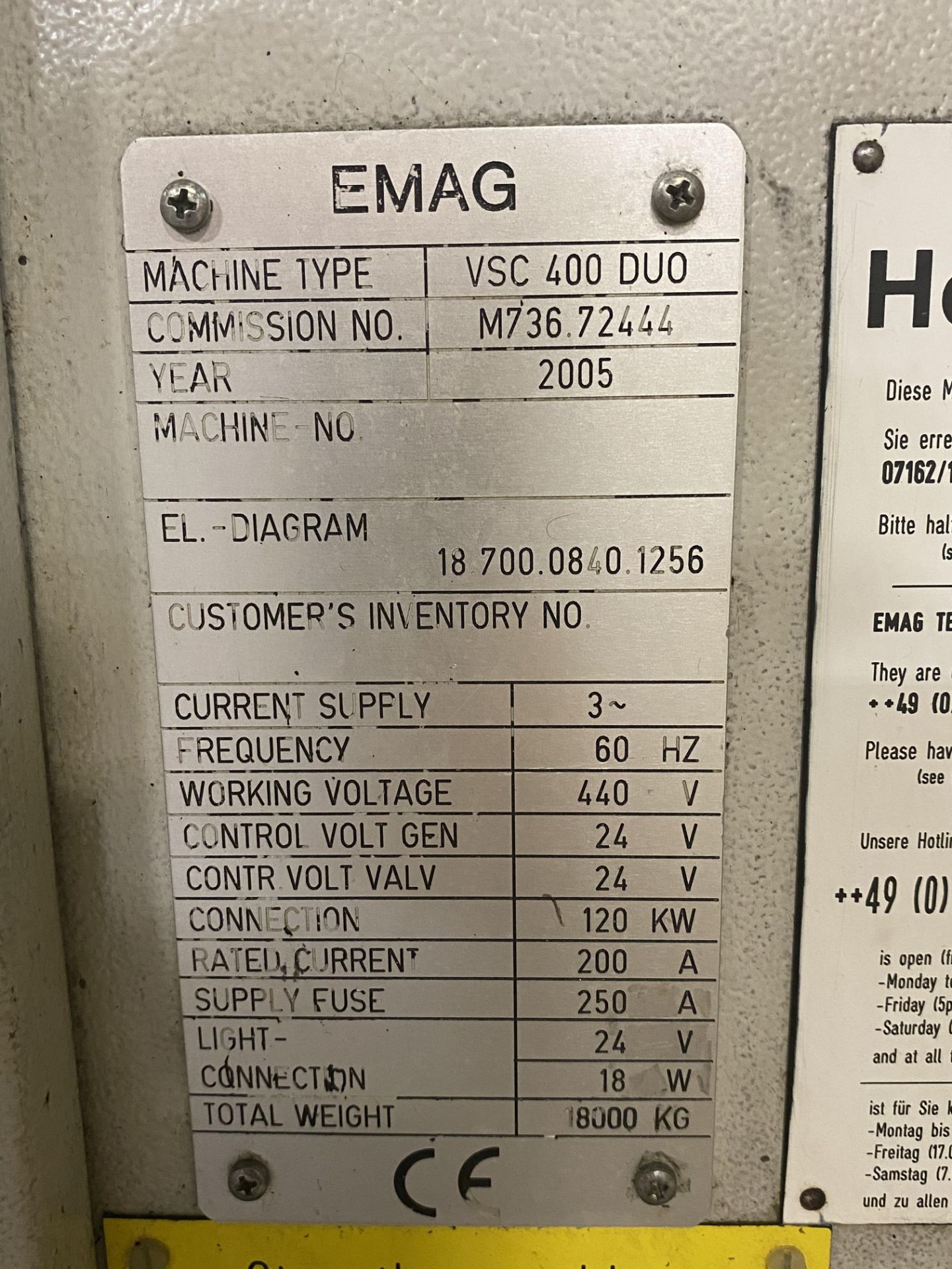 EMAG VSC 400 duo CNC Vertical Twin Turning Center, S/N M736.72444, 2005, with 13.4" Max Turning - Image 27 of 27