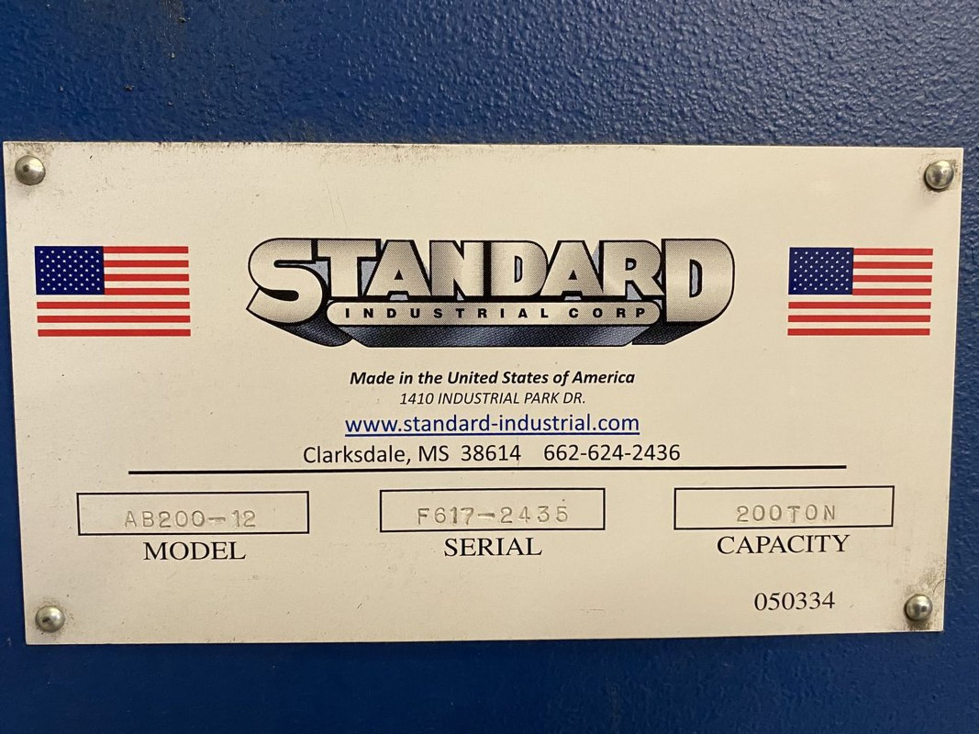 Standard Industrial AB200-12 200-Ton x 12' 2-Axis CNC Hydraulic Press Brake, 2015 - Image 25 of 25