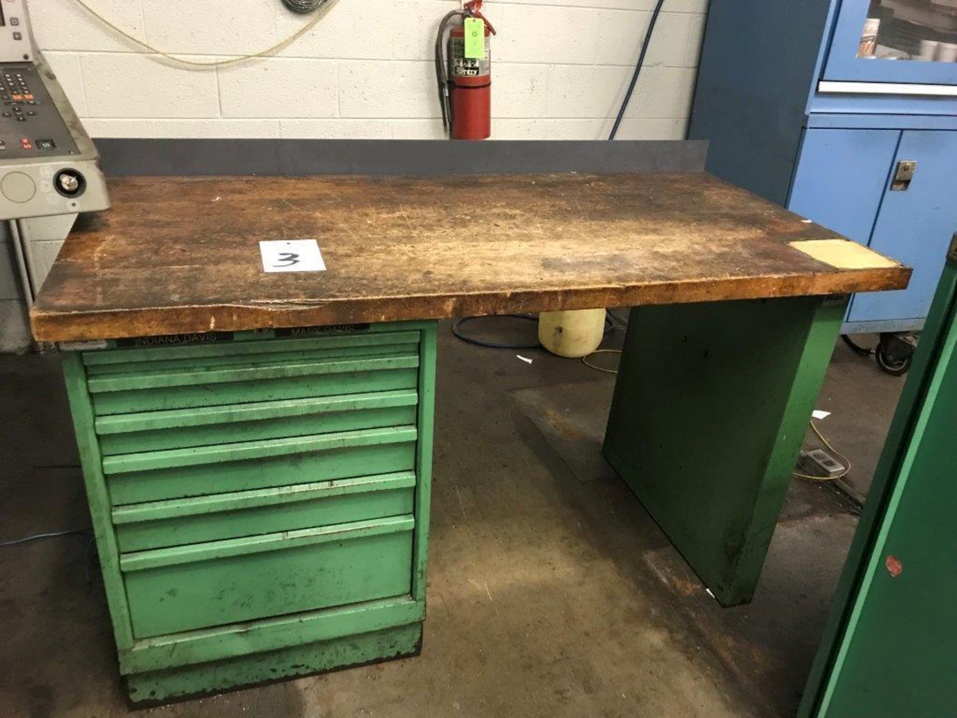 Wood Top Work Bench, 60" x 30" 6-Drawer Work Bench with Misc. Content (Loc. Parts Room)